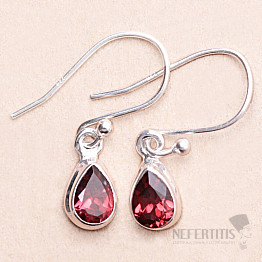 Garnet cut earrings silver Ag 925 E692