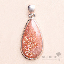 Sun stone pendant silver Ag 925 P693