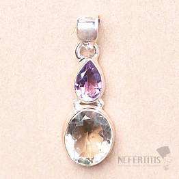 Green amethyst - prasiolite pendant silver Ag 925 69804