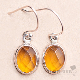 Cut amber earrings silver Ag 925 E7