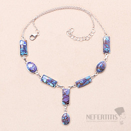 Turquoise Purple Necklace Silver Ag 925 72078