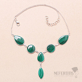 Malachite necklace silver Ag 925 72094