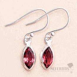 Garnet cut earrings silver Ag 925 E722