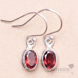 Garnet cut earrings silver Ag 925 E737