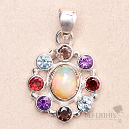 Opal Ethiopian pendant silver Ag 925 74863