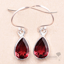 Garnet cut earrings silver Ag 925 E778