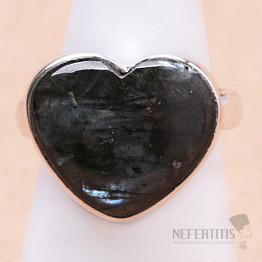 Larvikit black moonstone ring silver Ag 925 R788