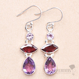 Amethyst geschliffene Ohrringe Silber Ag 925 81738