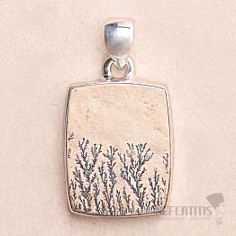 Psilomelan dendritic pendant silver Ag 925 P818