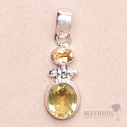 Topaz žltý Lemon prívesok striebro Ag 925 82091