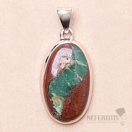 Chrysopras boulder pendant silver Ag 925 P827