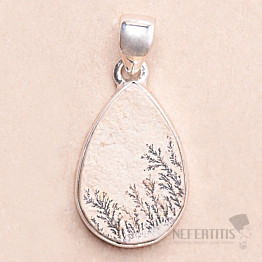 Psilomelan dendritic pendant silver Ag 925 P843