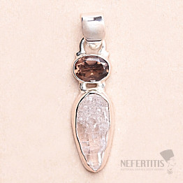 Herkimer diamond pendant silver Ag 925 85181