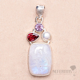 Moonstone rainbow pendant silver Ag 925 86232