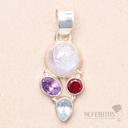 Moonstone rainbow pendant silver Ag 925 86294