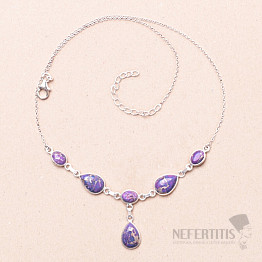 Turquoise Purple Necklace Silver Ag 925 88181