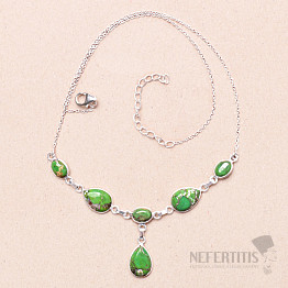 Turquoise green necklace silver Ag 925 88197