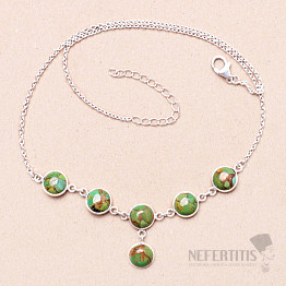 Turquoise green necklace silver Ag 925 92126