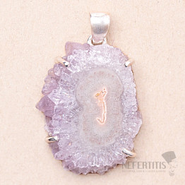 Amethyst cut stalactite pendant silver Ag 925 P935