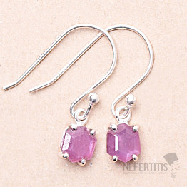 African ruby earrings silver Ag 925 E94