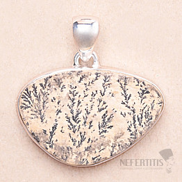 Psilomelan dendritic pendant silver Ag 925 P954