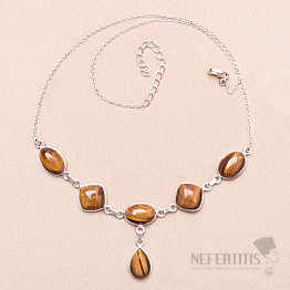 Tiger eye necklace silver Ag 925 96226