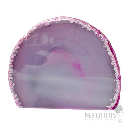 Agate pink polished half Brazil 8.5 cm