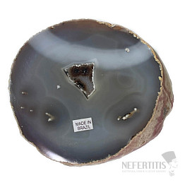 Agate gray polished half Brazil 9 cm