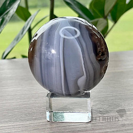 Agate gray polished ball Madagascar 7