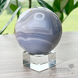 Agate gray polished ball Madagascar 8