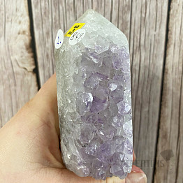 Amethyst with agate spike - obelisk KO2