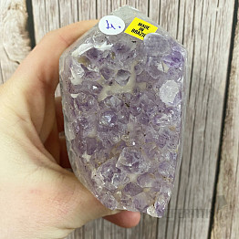 Amethyst with agate spike - obelisk KO4