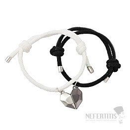 Bracelets for couples Black and White Heart magnet