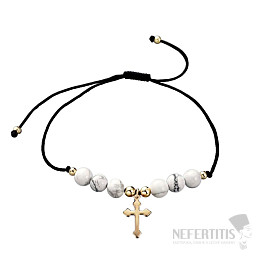 Howlit white Cross bracelet