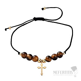 Tiger's eye cross bracelet