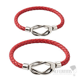 Bracelets for couples made of eco leather Red