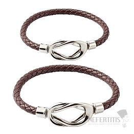 Bracelets for couples made of brown eco leather