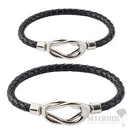 Bracelets for couples made of eco leather Black