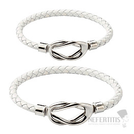 Bracelets for couples made of eco leather White