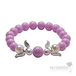 Children's bracelet Two angels purple color