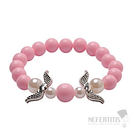 Children's bracelet Two angels pink color