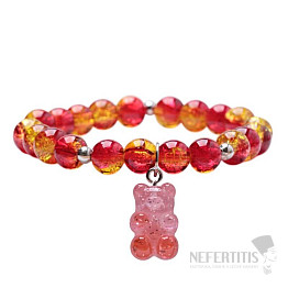 Children's bracelet Yellow-red teddy bear