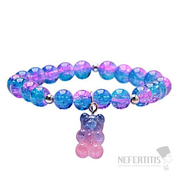 Children's bracelet Purple-blue teddy bear