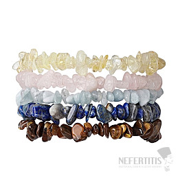 Set of five bracelets - aquamarine, lapis lazuli, citrine, rose quartz and tiger's eye