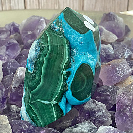 Chrysocolla with malachite polished tip KO6