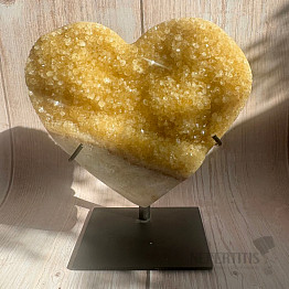 Citrine druzy heart on stand 1