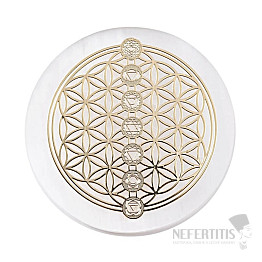 Selenite Flower of life with chakras - decoration