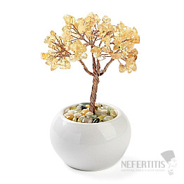 Yellow quartz tree in white - home and office decoration