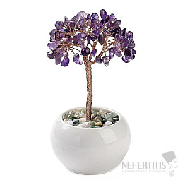 Amethyst tree in white - home and office decoration