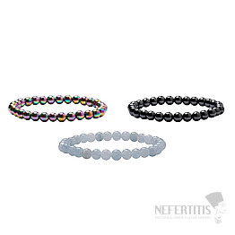 Gift set of hematite bracelets with jade